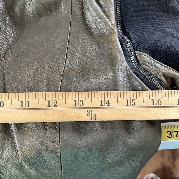 Improvd Knit Sleeve Lambskin Leather Moto Jacket - Picture 13 of 16